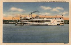 S. S. President on the Mississippi Postcard