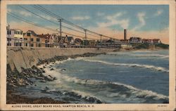 Along Shore, Great Boars Head Hampton Beach, NH Postcard Postcard Postcard