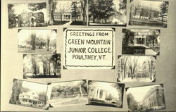 Greetings From Green Mountain, Junior College Poultney, VT Postcard Postcard