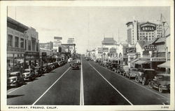 Broadway Street Scene Postcard