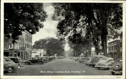 Main Street Looking East Poultney, VT Postcard Postcard