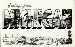 Greetings From Michigan Postcard