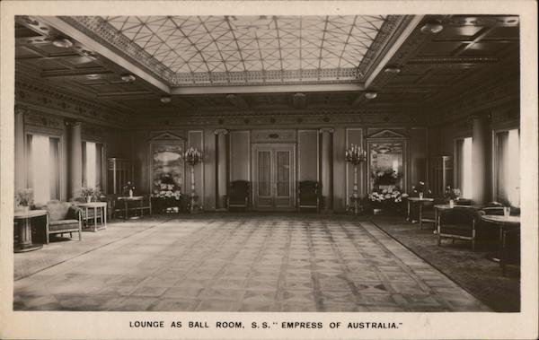 Lounge as Ball Room S.S. Empress of Australia Cruise Ships
