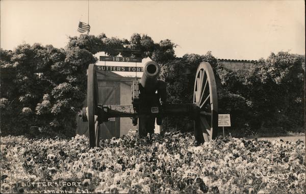 Sutter's Fort Cannon Sacramento, CA McCurry Postcard