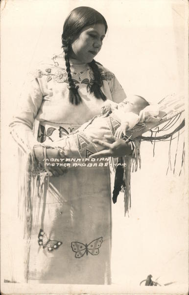 Montana Indian Mother and Baby Native Americana