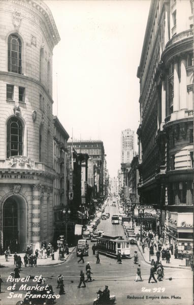 Powell Street at Market San Francisco California Redwood Empire Assn. Photo
