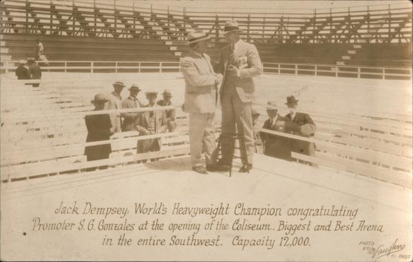 Rare 1926 Jack Dempsey, S.G. Gonzales Opening Juarez Coliseum Mexico