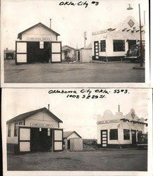 Lot of 2 Photos: Skelly Oil Company Lubrication Service & Gas Station Original Photograph