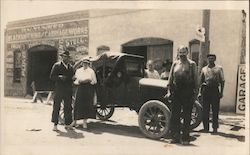 P.N. Yunker Blacksmithing & Carriage Works Men and Woman in Front of Car Original Photograph