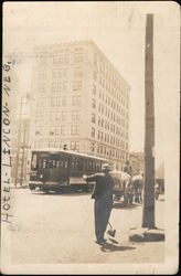 Hotel, Streetcar, Streetsweeper 1916