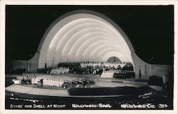 Stage and Shell at Night Hollywood Bowl Postcard