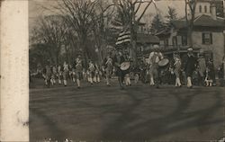 Patriotic Marching Band Street Scene Postcard