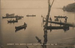 Canoes and Boats Camp Winnicook Postcard