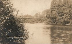 Sandy River and Suspension Bridge Postcard