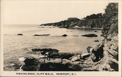 Fishing Rock, Cliff Walk Newport, RI Postcard Postcard Postcard