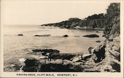 Fishing Rock, Cliff Walk Postcard