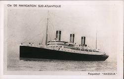 Cie De Navigation Sud-Atlantique Poguebot "Massilia" Steamers Postcard Postcard Postcard