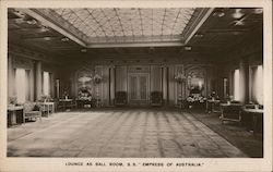 Lounge as Ball Room S.S. Empress of Australia Postcard