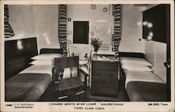 Cunard White Star Liner Mauretania Third Class Cabin Interiors Postcard Postcard Postcard