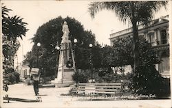 Decorated Statue in Park Postcard