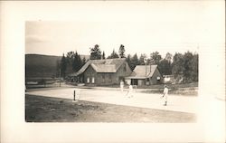 Outdoor Tennis Court Scene Postcard