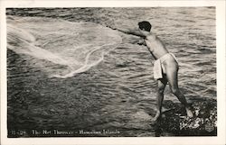 The Net Thrower Man Throwing Fishing Net Hawaiian Islands Postcard Postcard Postcard