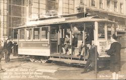Powell St. Cable Car on its Turn-Table at Powell and Market Stss Postcard
