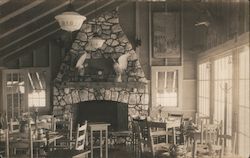 Large Fireplace in Dining Room Angellmere Postcard