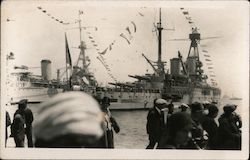 WWI Battleship - French or German? Postcard