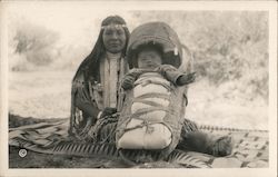 Native Woman with Baby on a Cradleboard Postcard