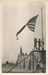 Formal Raising of First U.S. Flag - Occupation of Veracruz, 1914 Mexico Hadsell Postcard Postcard Postcard