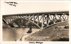 Mortimer E. Cooler Bridge on Pine River Dublin, MI Postcard Postcard Postcard