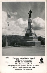 James W. Marshall Monument Postcard