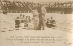 Rare 1926 Jack Dempsey, S.G. Gonzales Opening Juarez Coliseum Postcard