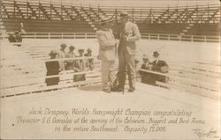 Rare 1926 Jack Dempsey, S.G. Gonzales Opening Juarez Coliseum Mexico Boxing Vaughn Postcard Postcard Postcard