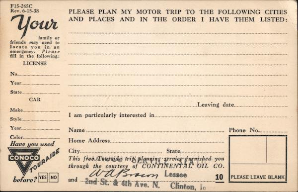 Conoco Travel Bureau / Continental Oil Co. Advertising