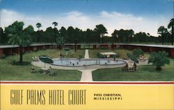 Gulf Palms Hotel Court Postcard