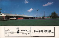 Bel-Aire Motel Mount Vernon, MO Postcard Postcard Postcard