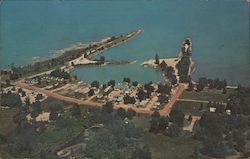 Aerial view of Boat Basin and Marina Postcard
