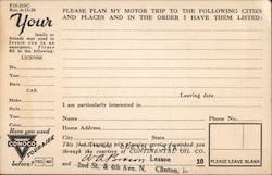 Conoco Travel Bureau / Continental Oil Co. Postcard