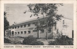 Dormitory, Central Christian College Bartlesville, OK Postcard Postcard Postcard