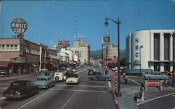 Sunset and Vine Where the Stars Shine By Night and By Day The Radio Center of Hollywood Postcard