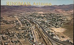 Aerial View of Kingman, Arizona Fast Growing City on Route 66 in Northwest Arizona Postcard