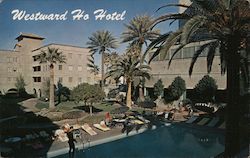 Swimming Pool and Patio at Hotel Westward Ho Phoenix, AZ Bob Petley Postcard Postcard Postcard