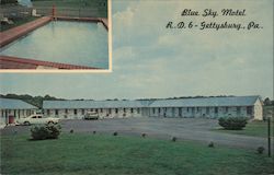 Blue Sky Motel Gettysburg, PA Postcard Postcard Postcard