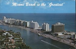 Miami Beach Is The "Greatest" Air-View Showing The Newest Luxuirous Hottest Apartments In Fabulous Miami Beach, Florida Postcard Postcard