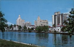 Indian Creek Looking Toward Hotel Row Miami Beach, FL Postcard Postcard Postcard