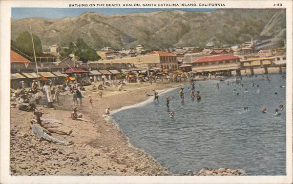 Bathing On The Beach, Santa Catalina Island Avalon California