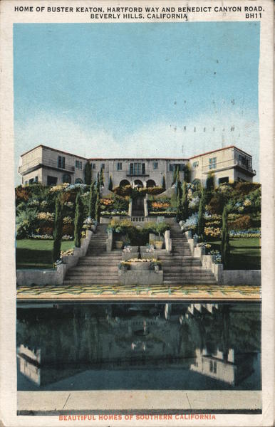 Home Of Buster Keaton Hartford Way And Benedict Canyon Road Beverly Hills Ca Postcard Home Of Buster Keaton Hartford Way And Benedict Canyon Road Beverly Hills Ca Postcard
