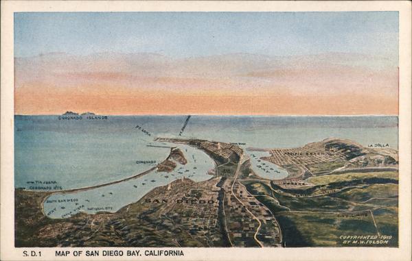 Map of Bay San Diego California